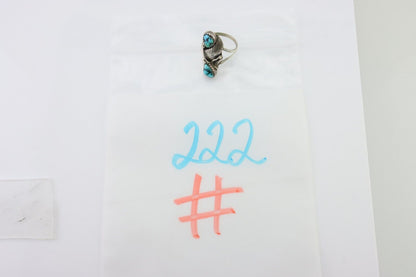 Navajo Handmade Ring 925 Silver Kingman Turquoise Native American Artist C.80's