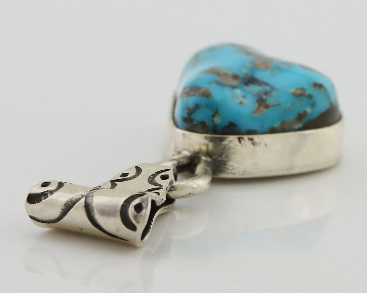 Navajo Necklace Pendant 925 Silver Turquoise Artist Tony Guerro C.80's