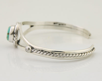 Navajo Bracelet 925 Silver Blue Turquoise Artist Signed Gecko C.80's