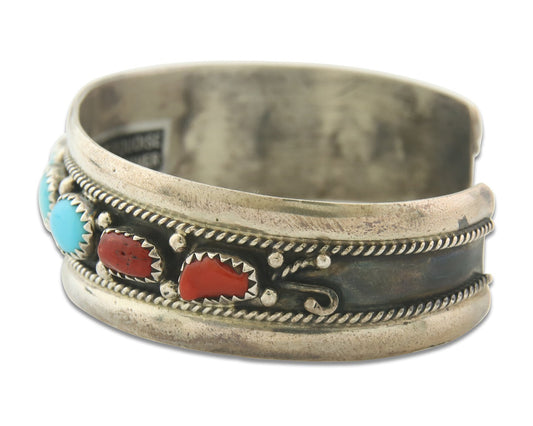 Vintage Navajo Bracelet 925 Silver Handmade Authentic Gemstone Traditional LL