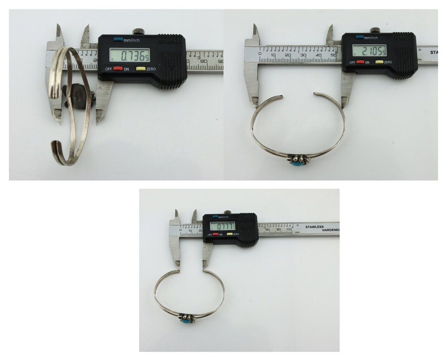 Navajo Slave Bracelet 925 Silver Natural SB Turquoise Native American C.80's