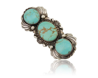 Navajo Pin Pendant 925 Silver Natural Turquoise Signed Billy Eagle C.80's