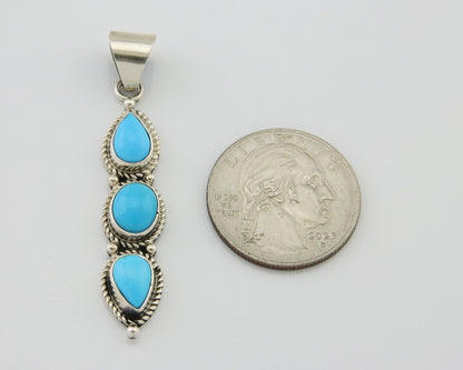 Navajo Necklace 925 Silver Natural Turquoise Artist Kathllen Chavez C.80's
