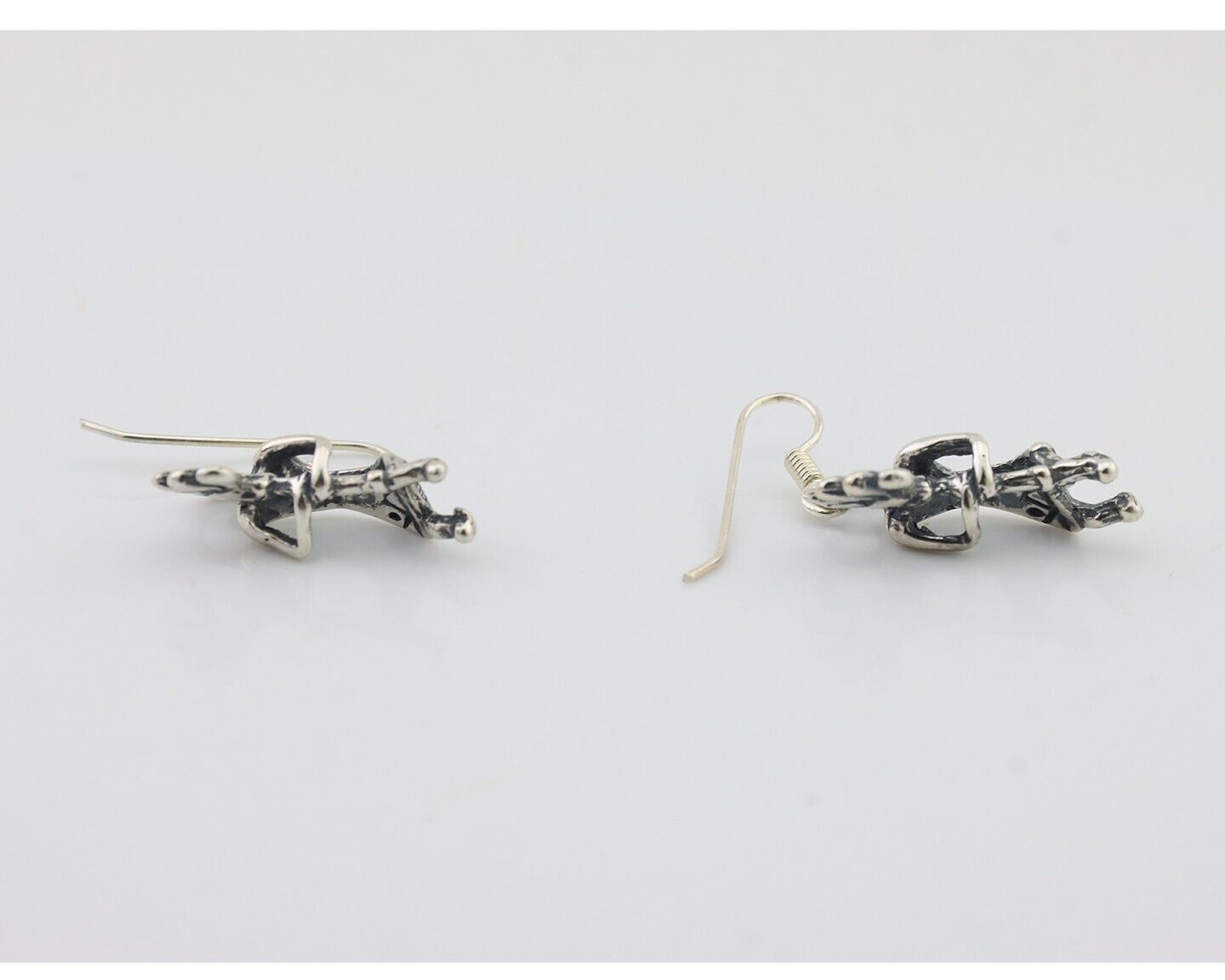 Navajo Kokopelli Dangle Earrings 925 Silver Native American Artist C.80's