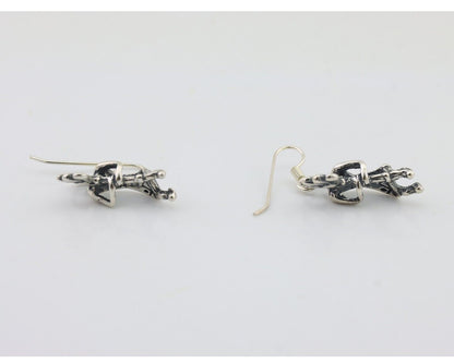 Navajo Kokopelli Dangle Earrings 925 Silver Native American Artist C.80's