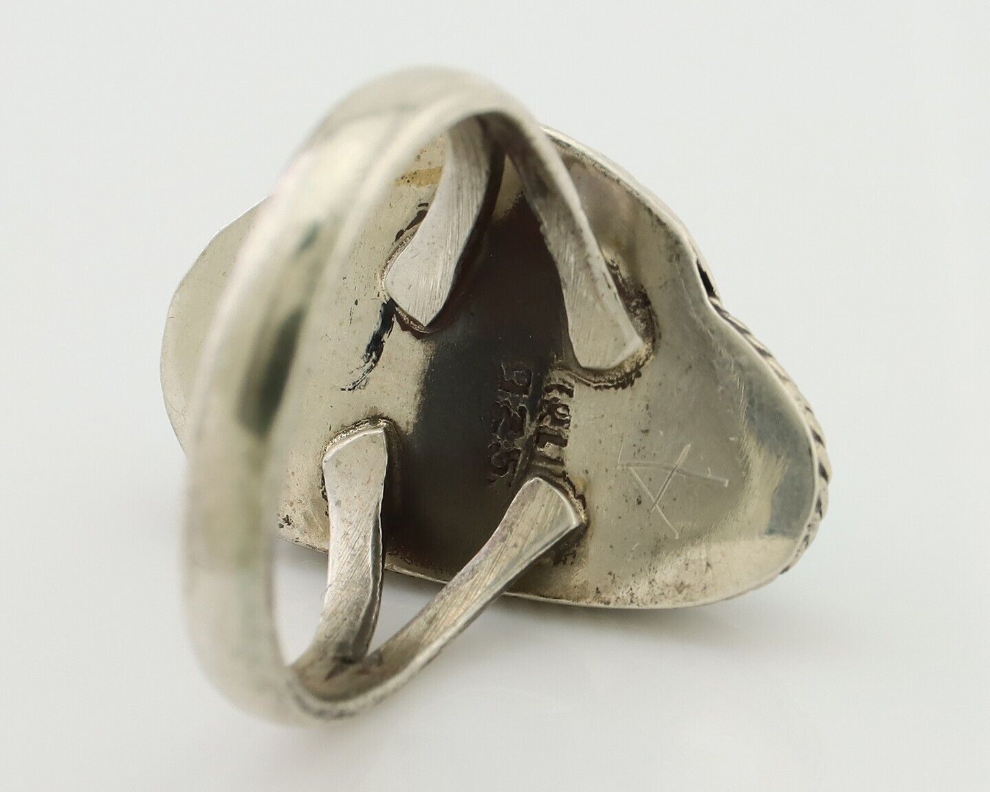 Navajo Handmade Ring 925 Silver Natural Turquoise Native American Artist C.80's
