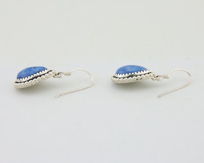 Navajo Earrings 925 Silver Blue Denim Lapis Artist Signed First Eagle C.80's