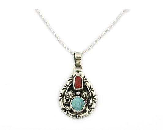 Navajo Necklace Sterling Authentic Gemstone Traditional Signed Teepee