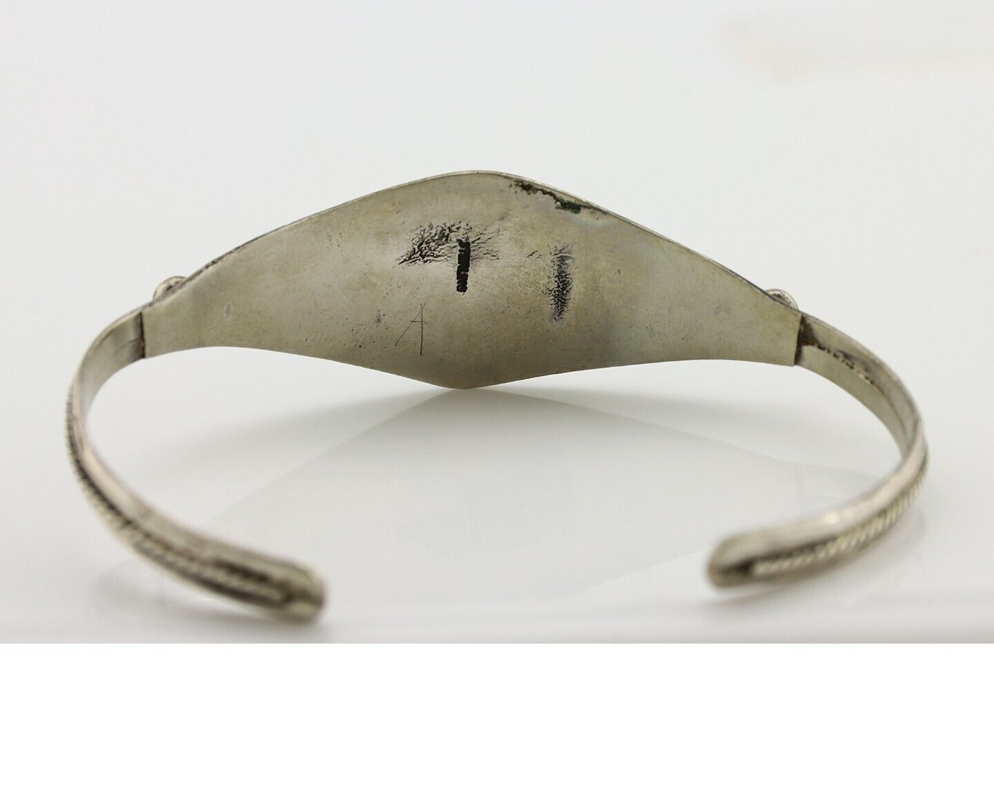 Navajo Bracelet 925 Silver Kingman Turquoise Native American Artist C.80's