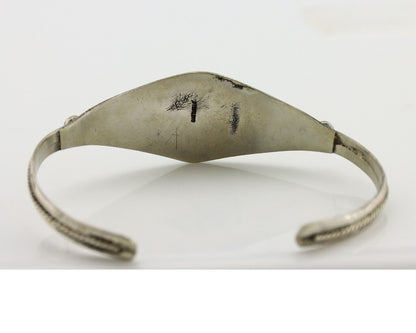 Navajo Bracelet 925 Silver Kingman Turquoise Native American Artist C.80's
