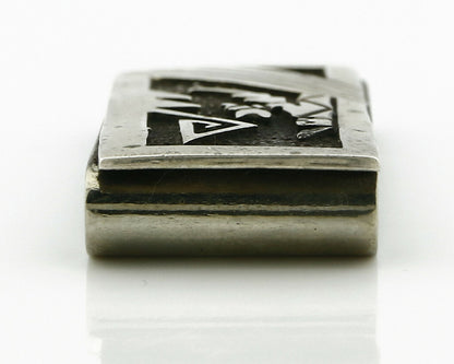Navajo Money Clip .925 Silver & Nickle Hand Stamped Artist Richard Begay