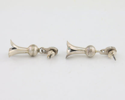 Navajo Dangle Squash Earrings 925 Silver Natural Turquoise Native Artist C.80's