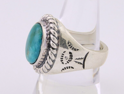Navajo Ring 925 Silver Natural Blue Turquoise Native American Artist C.80's