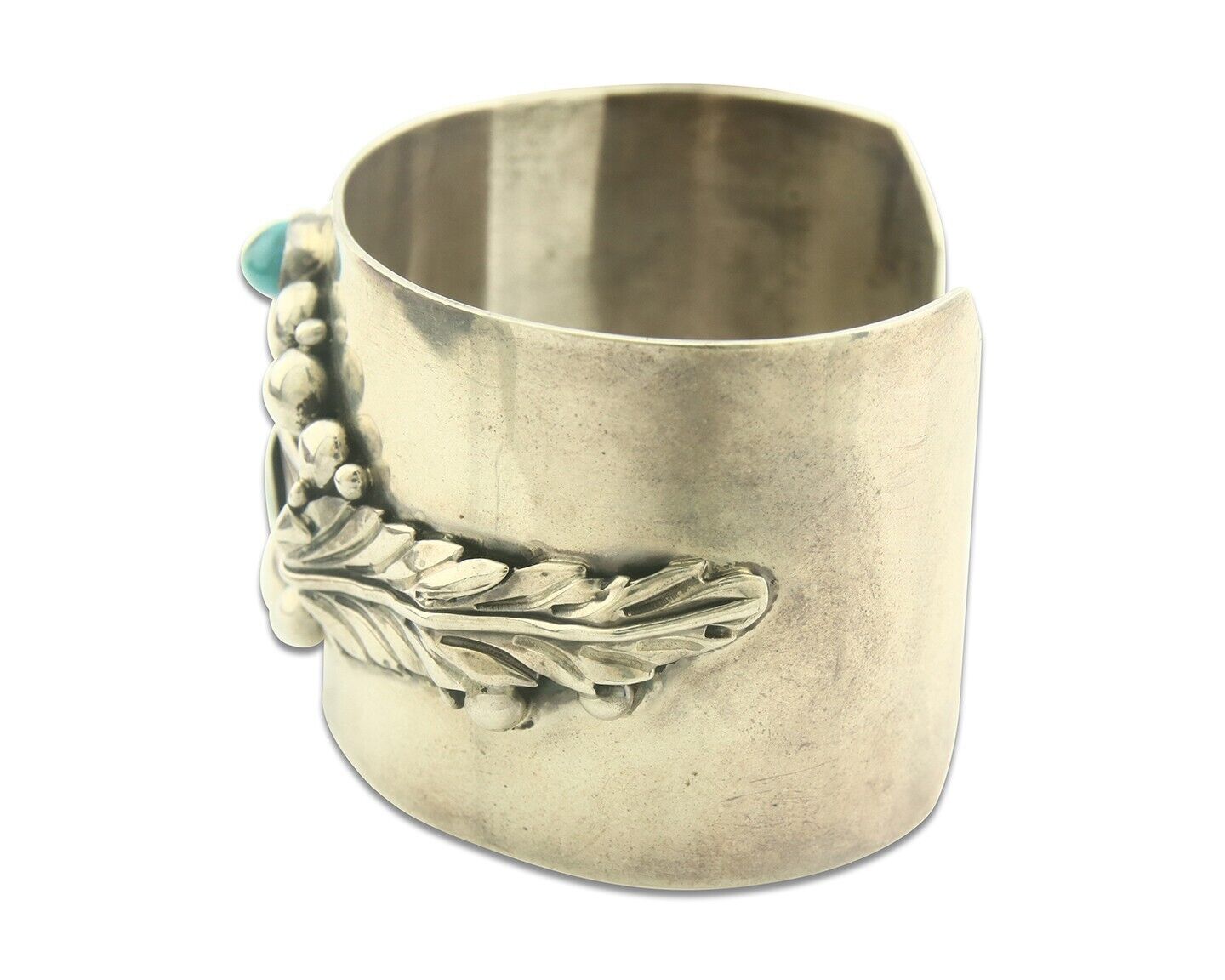 Navajo Bracelet 925 Silver Turquoise Cuff Artist Signed D C.80's