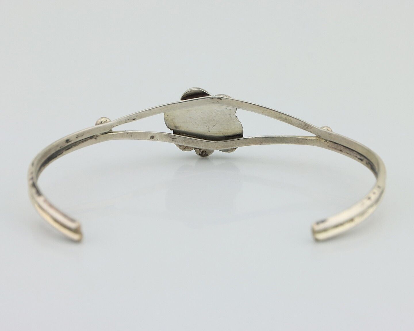 Navajo Bracelet 925 Silver Sleeping Beauty Turquoise Native American Artist C80s