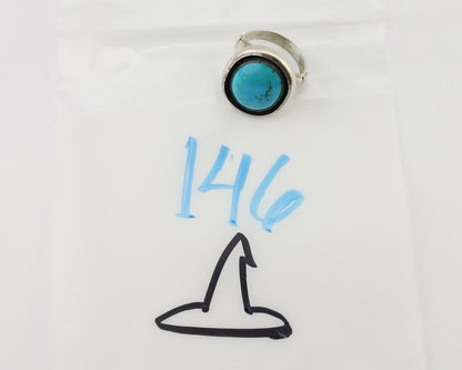 Navajo Ring 925 Silver Arizona Turquoise Signed M Montoya C.80's