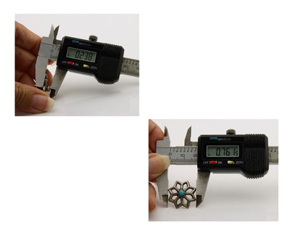 Navajo Flower Earrings 925 Silver Natural Turquoise Native Artist C.80's