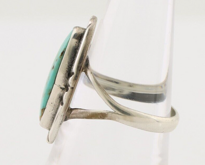 Navajo Handmade Ring 925 Silver Blue Turquoise Artist Signed Kachina C.80's