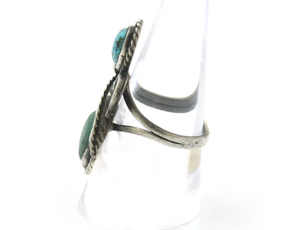 Navajo Angel Ring Sterling Silver Turquoise Vintage Artist Size 9.25