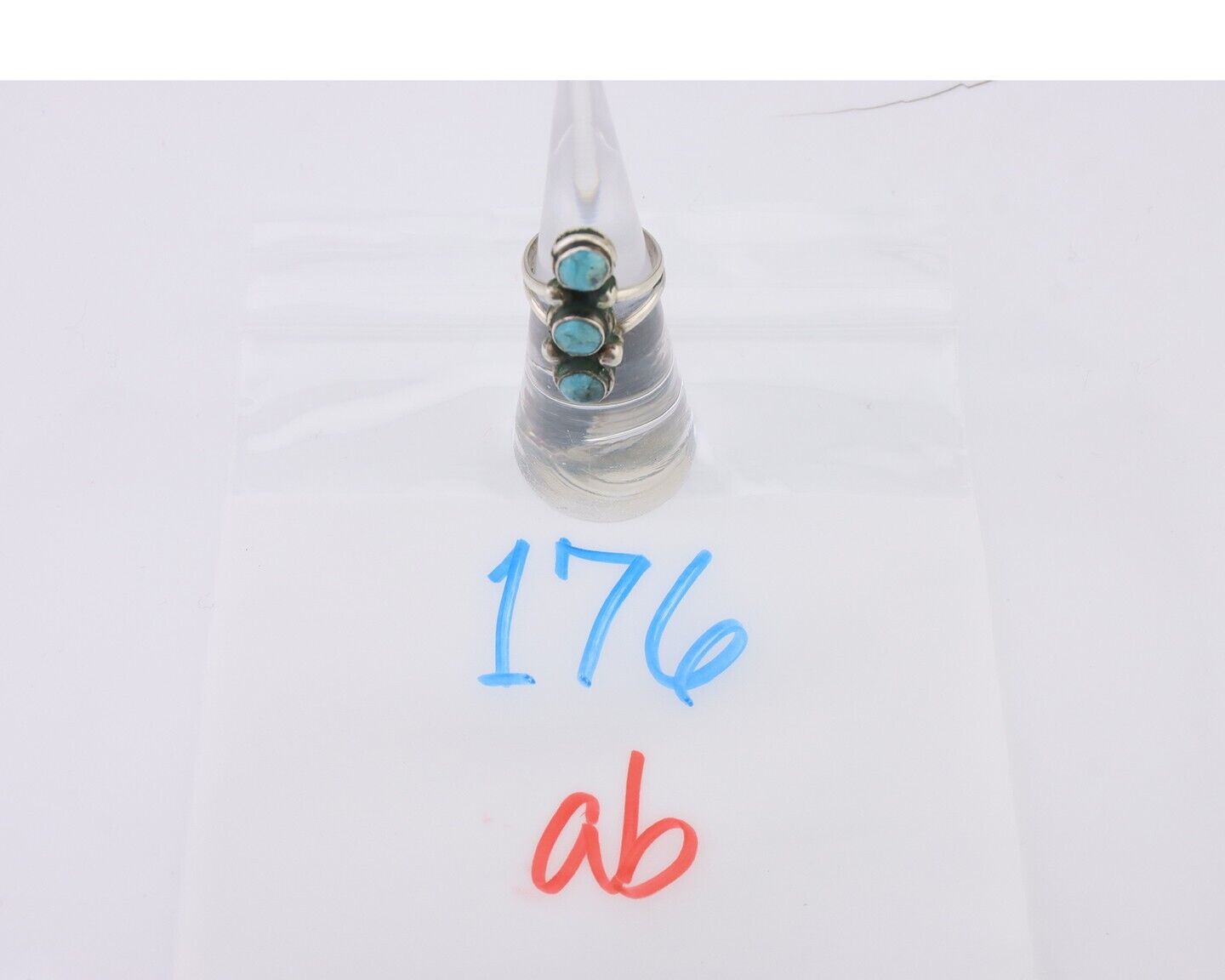Navajo Ring 925 Silver Natural Turquoise Native American Artist C.80's