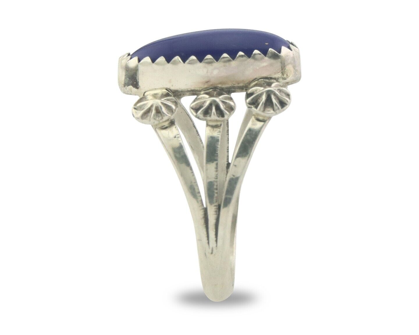 Navajo Ring 925 Sterling Natural Lapis Handmade Native Artist C.80's