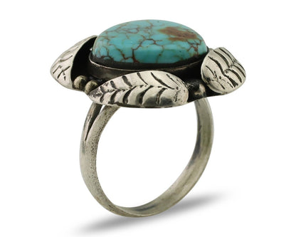 Navajo Ring 925 Silver Natural Turquoise Native American Artist C.80's