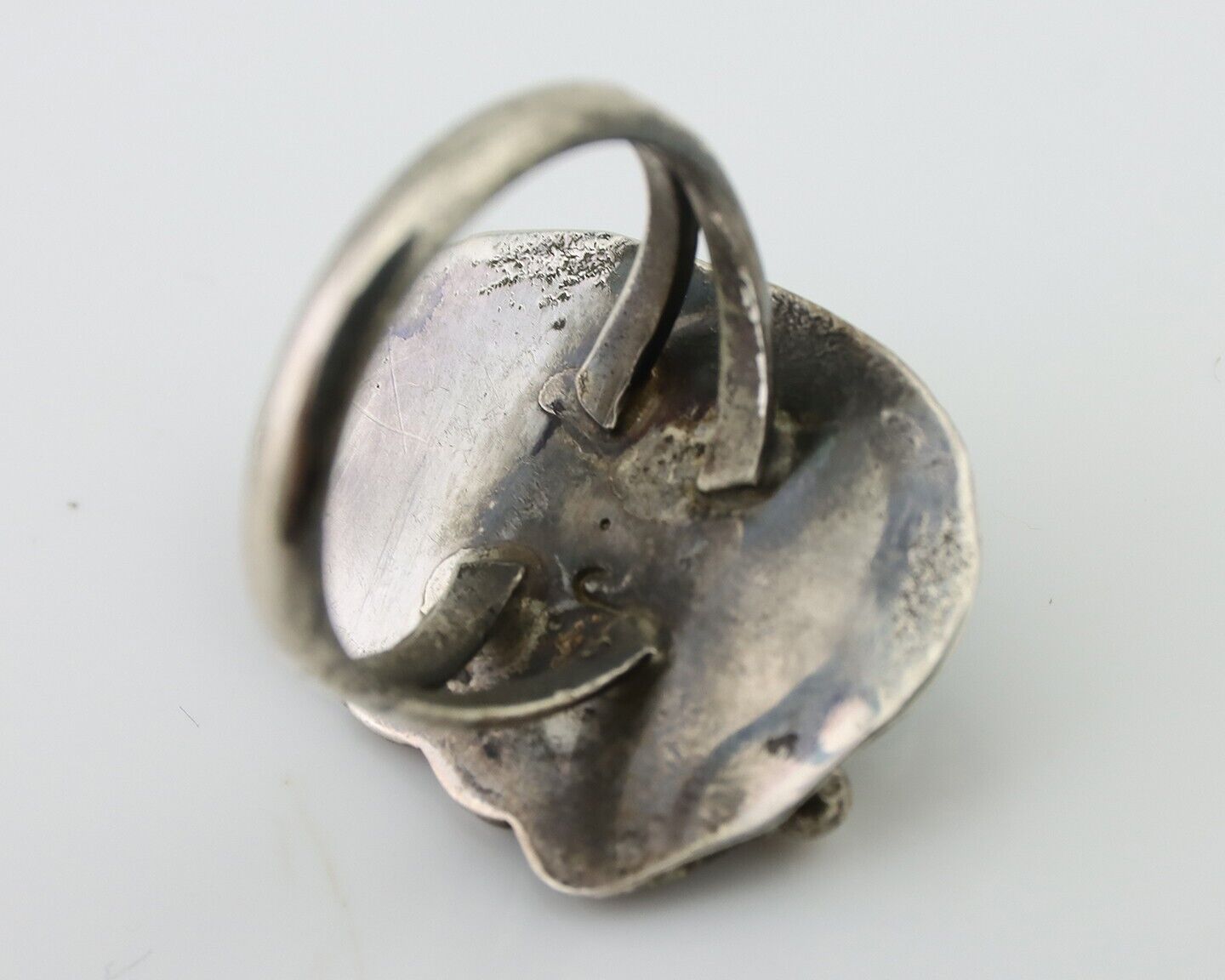 Navajo Handmade Ring 925 Silver Natural Turquoise Signed Jason Livingston C.80's