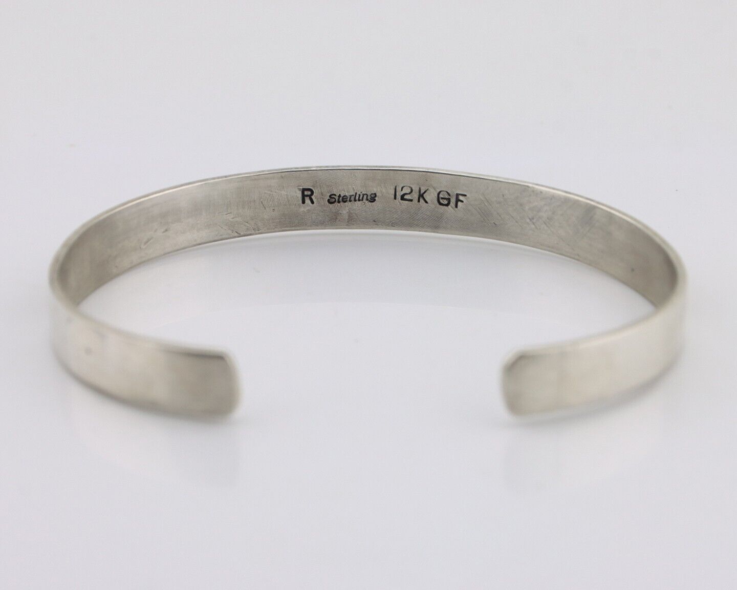 Navajo Cuff Bracelet 925 Silver & 12k Gold Filled Handmade Artist Signed E C.80s