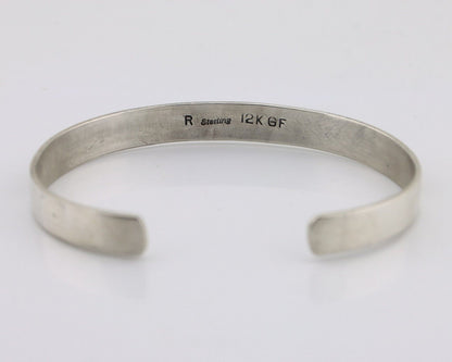 Navajo Cuff Bracelet 925 Silver & 12k Gold Filled Handmade Artist Signed E C.80s