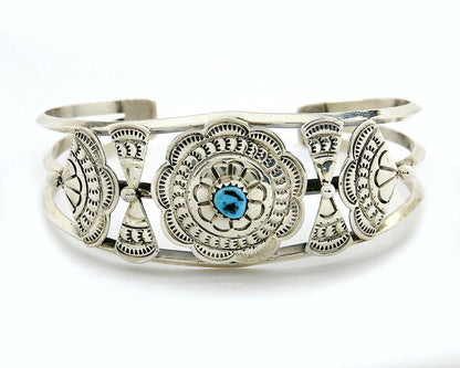 VTG Navajo Indian Artist Pricilla Apacheto Handmade .925 Silver Cuff