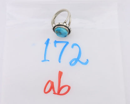 Navajo Ring 925 Silver Blue Gem Turquoise Native American Artist C.80's