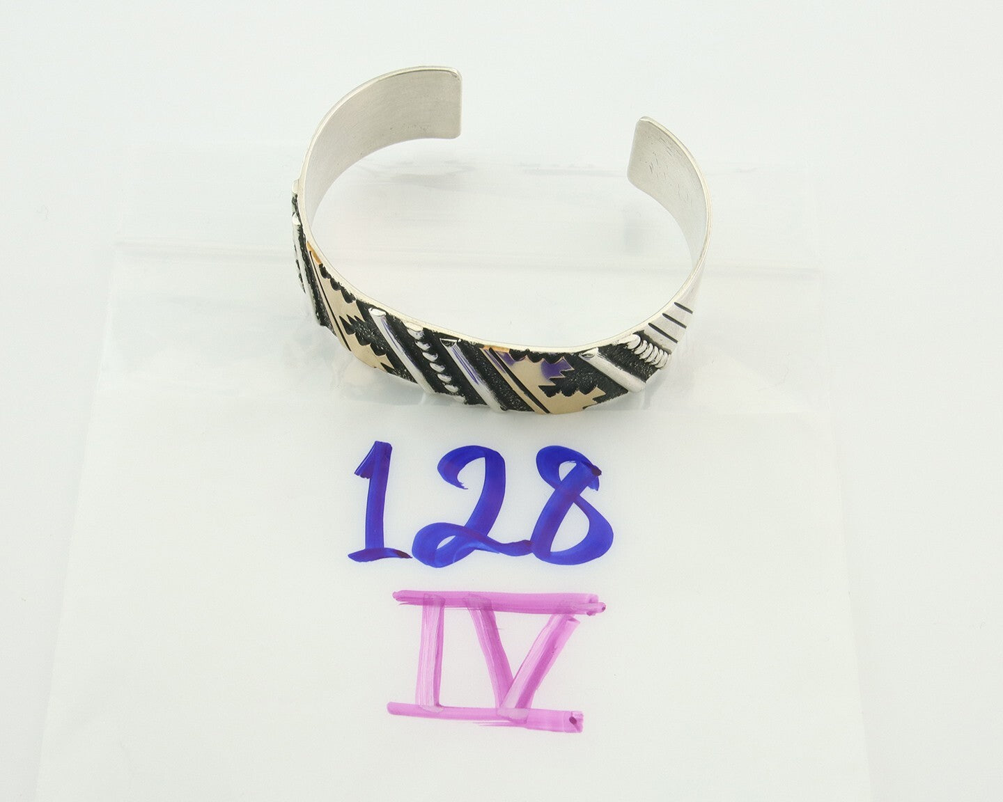 Navajo Bracelet Gold & 925 Silver Handmade 16 mm Wide Signed Thomas Singer C80s