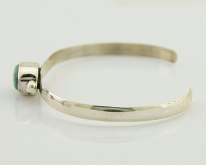 Navajo Cuff Bracelet Spiderweb Turquoise 925 Silver Native American Artist C.80s