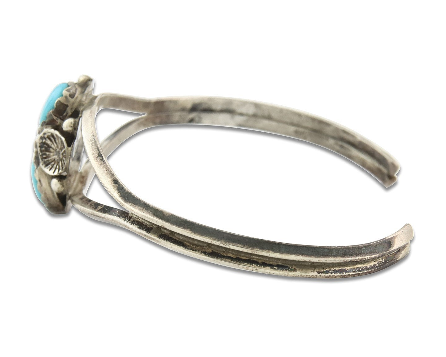 Vintage Navajo Bracelet 925 Silver Turquoise Tranditional Handmade Signed K