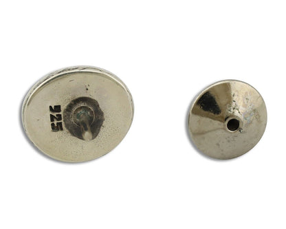 Navajo Tie Tack 925 Silver Natural Mined Turquoise Native American Artist C.80's