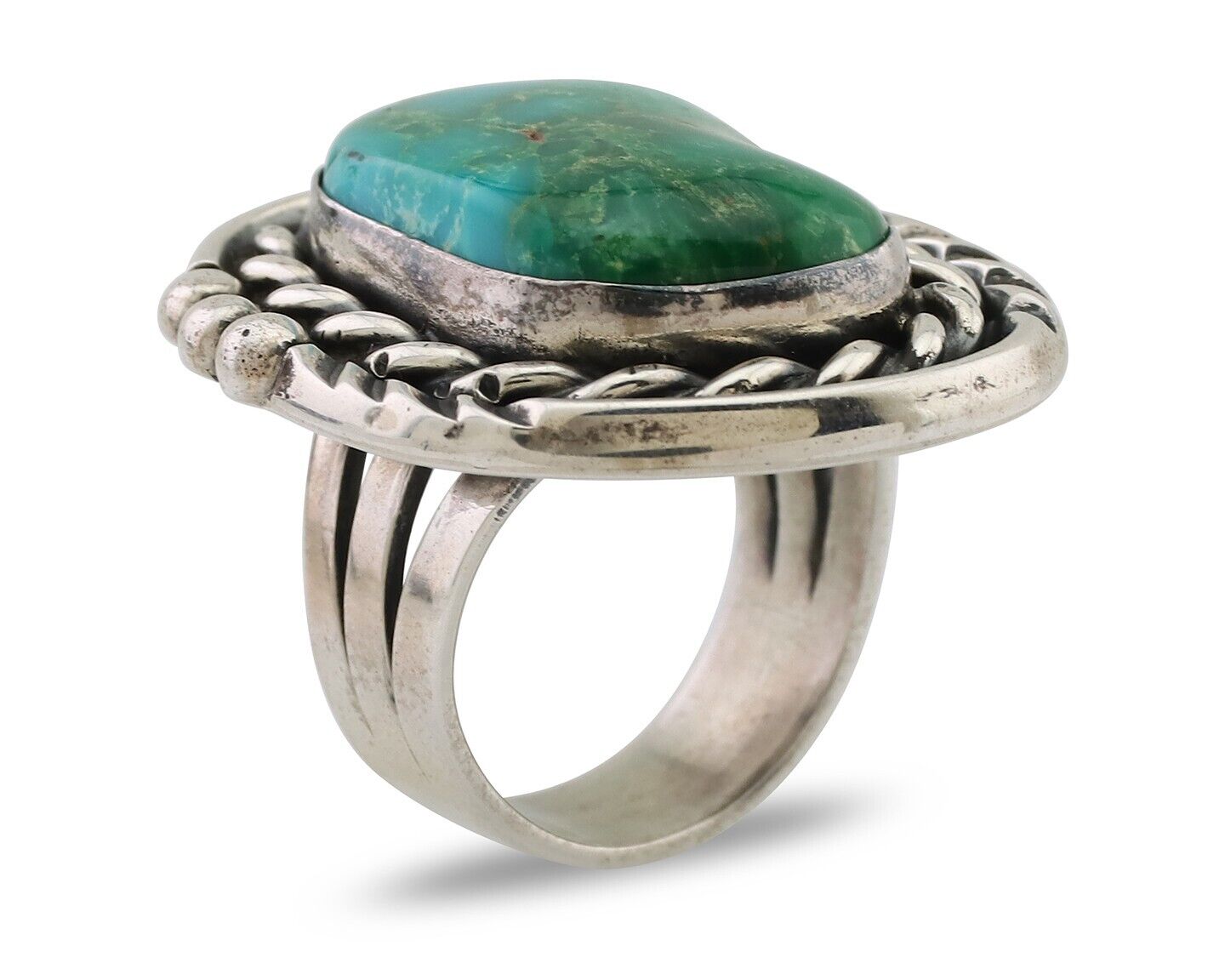 Navajo Ring 925 Silver Royston Turquoise Native American Artist Size 7.0 C.80's
