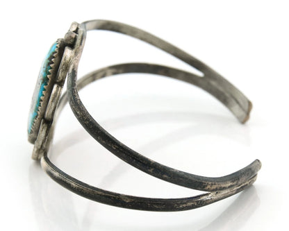 Navajo Cuff Bracelet Sterling Silver Turquoise Handmade Vintage Native Artist