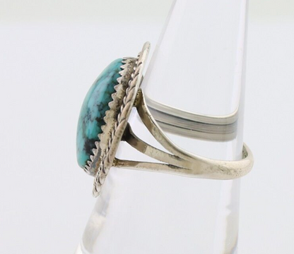 Navajo Ring 925 Silver Turquoise Signed William Denetdale Artist Sz 7.25 C.80's