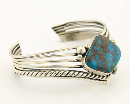 Navajo Cuff Bracelet Sterling Silver Natural Nevada Turquoise Native Vintage