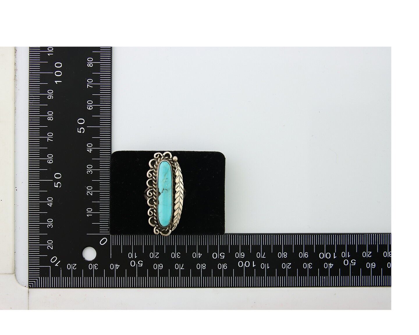 Navajo Ring .925 Sterling Blue Turquoise Artist Signed R Yazzie C.80's