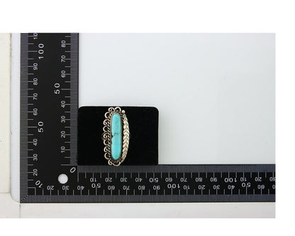Navajo Ring .925 Sterling Blue Turquoise Artist Signed R Yazzie C.80's
