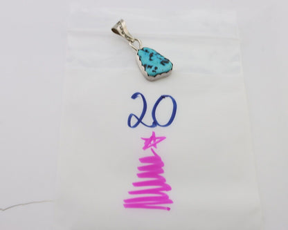 Navajo Necklace Pendant 925 Silver Turquoise Artist Tony Guerro C.80's