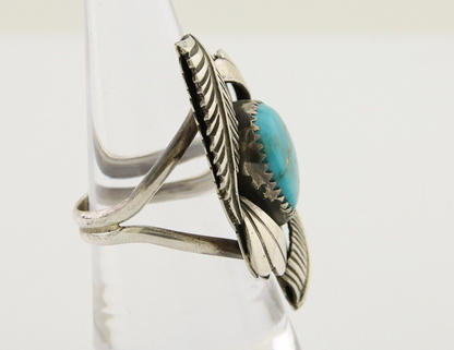 Navajo Ring 925 Silver Natural Blue Turquoise Native American Artist C.80's