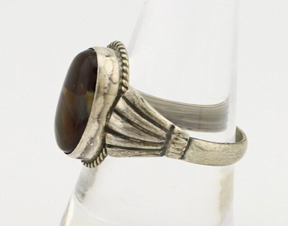 Navajo Handmade Ring 925 Silver Natural High Grade Fire Opal Native Artist C.80s