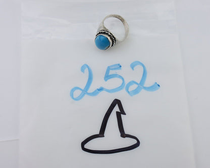 Navajo Ring 925 Silver Natural Blue Turquoise Native American Artist C.80's