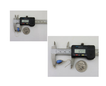 Navajo Earrings 925 Silver Blue Denim Lapis Artist Signed First Eagle C.80's