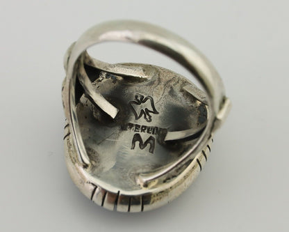 Navajo Ring 925 Silver Arizona Turquoise Signed M Montoya C.80's