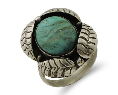 Navajo Ring 925 Silver Natural Turquoise Native American Artist C.80's