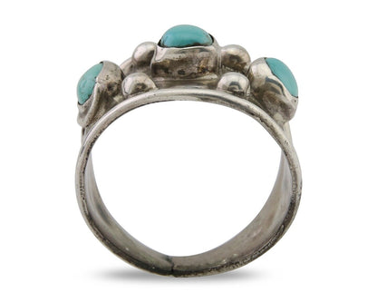 Navajo Handmade Ring 925 Silver Natural Turquoise Native Artist C.80's