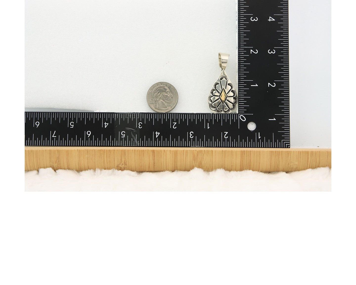 Navajo Kokopelli Pendant Sterling Silver & Gold Authentic Traditional Signed RT